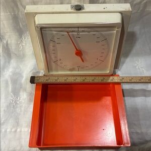 Westa Wall Scale Mod 70s German WESTA Kitchen Wall Scale 5KG Orange Tray